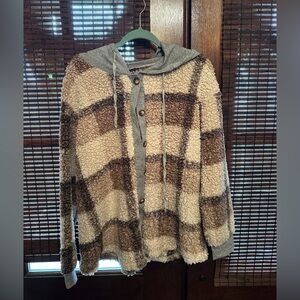 Cozy Plaid Button-Up Women Sweater